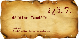 Ádler Tamás névjegykártya