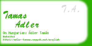 tamas adler business card