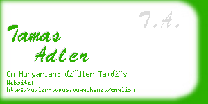 tamas adler business card